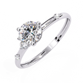 Vivid Aura Lab-Created Diamond Bridal Ring - Eco-Friendly Triple Diamond in Gold