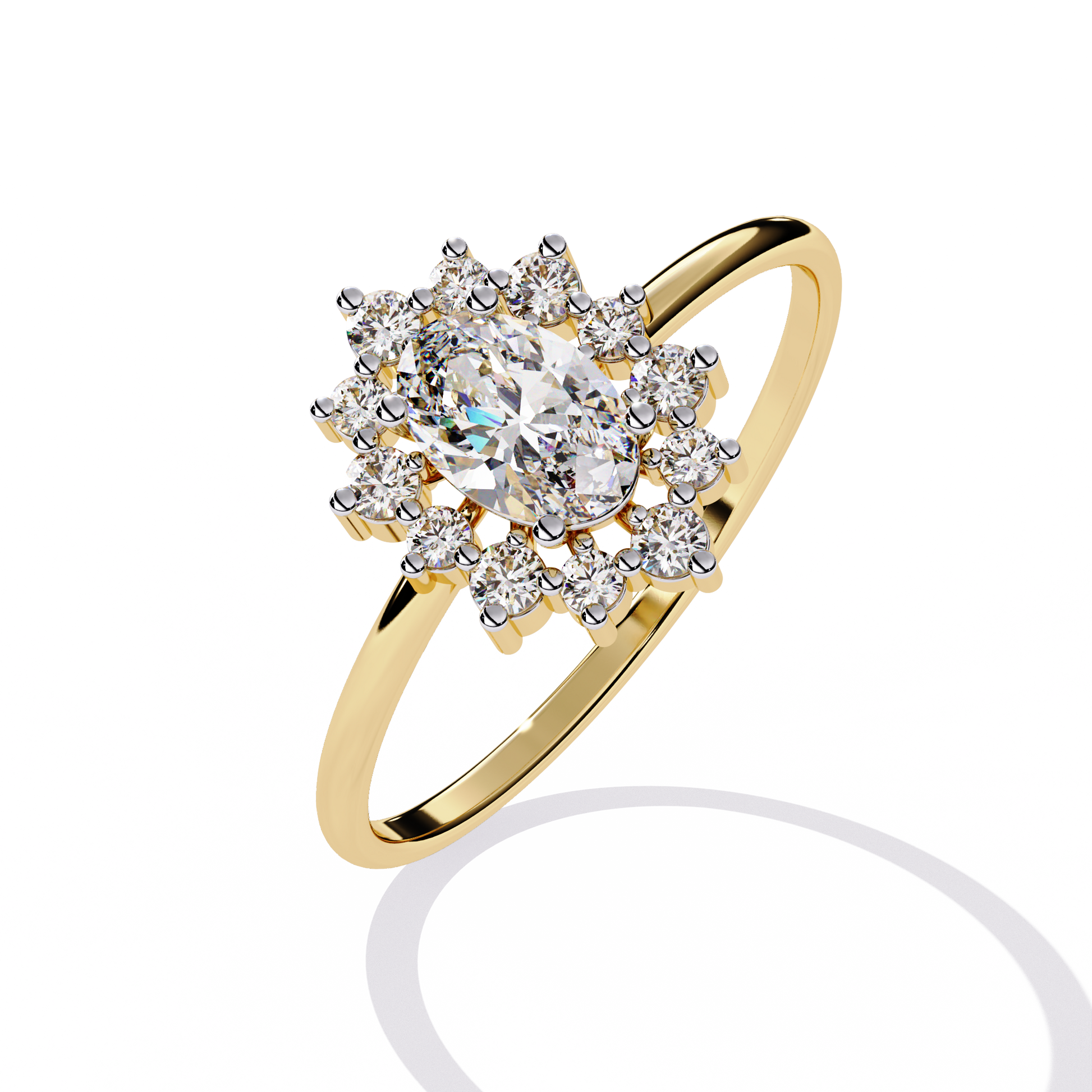 OVAL DIAMOND YELLOW GOLD SOLITAIRE RING 