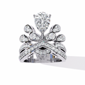 Pear Luster Halo Lab-Grown Diamond Ring - Classic Sustainable Luxury for Brides