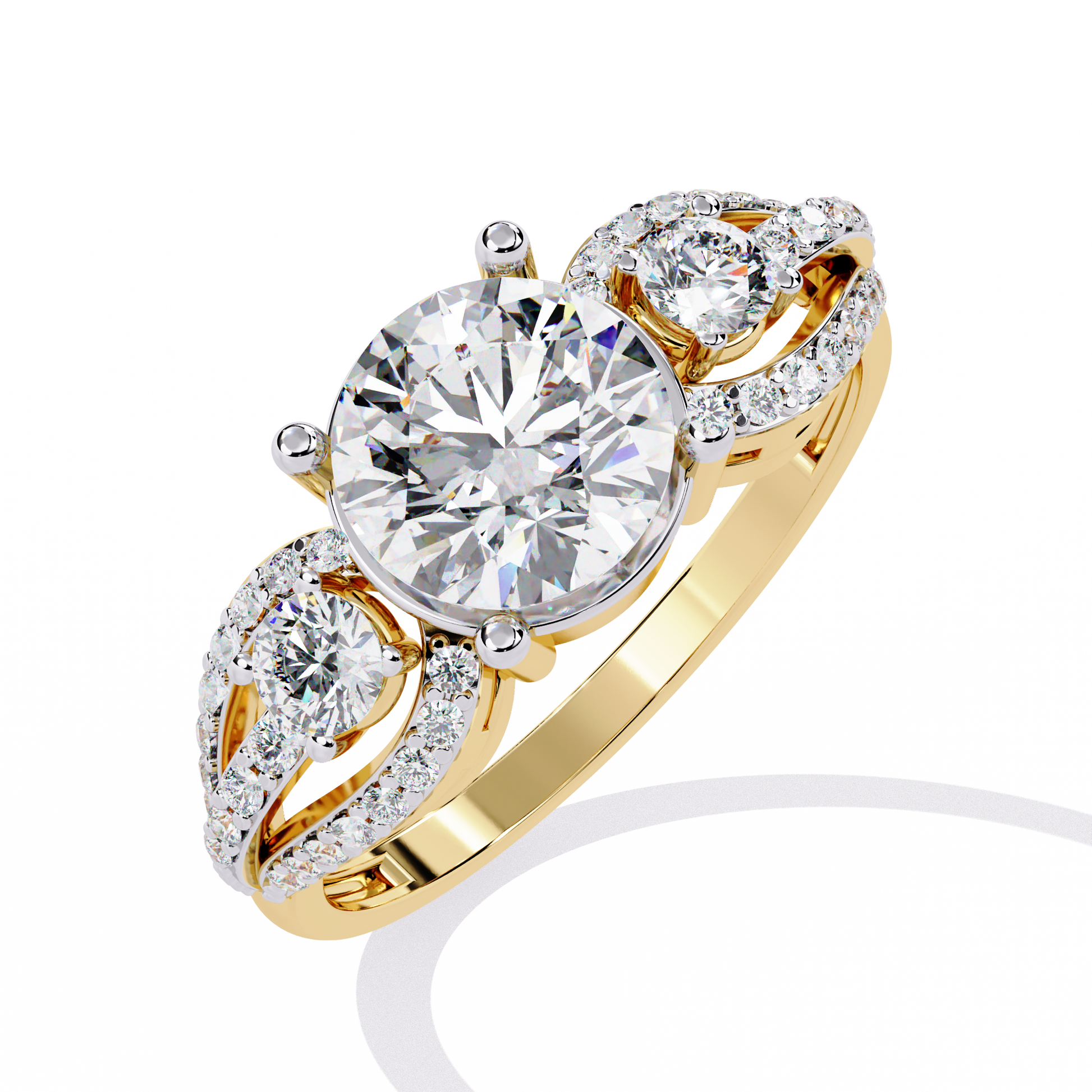 ROUND DIAMOND YELLOW GOLD SOLITAIRE RING 