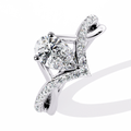Ethereal Pear Luxe Lab-Grown Diamond Engagement Ring - Elegant & Sustainable Bridal Jewelry