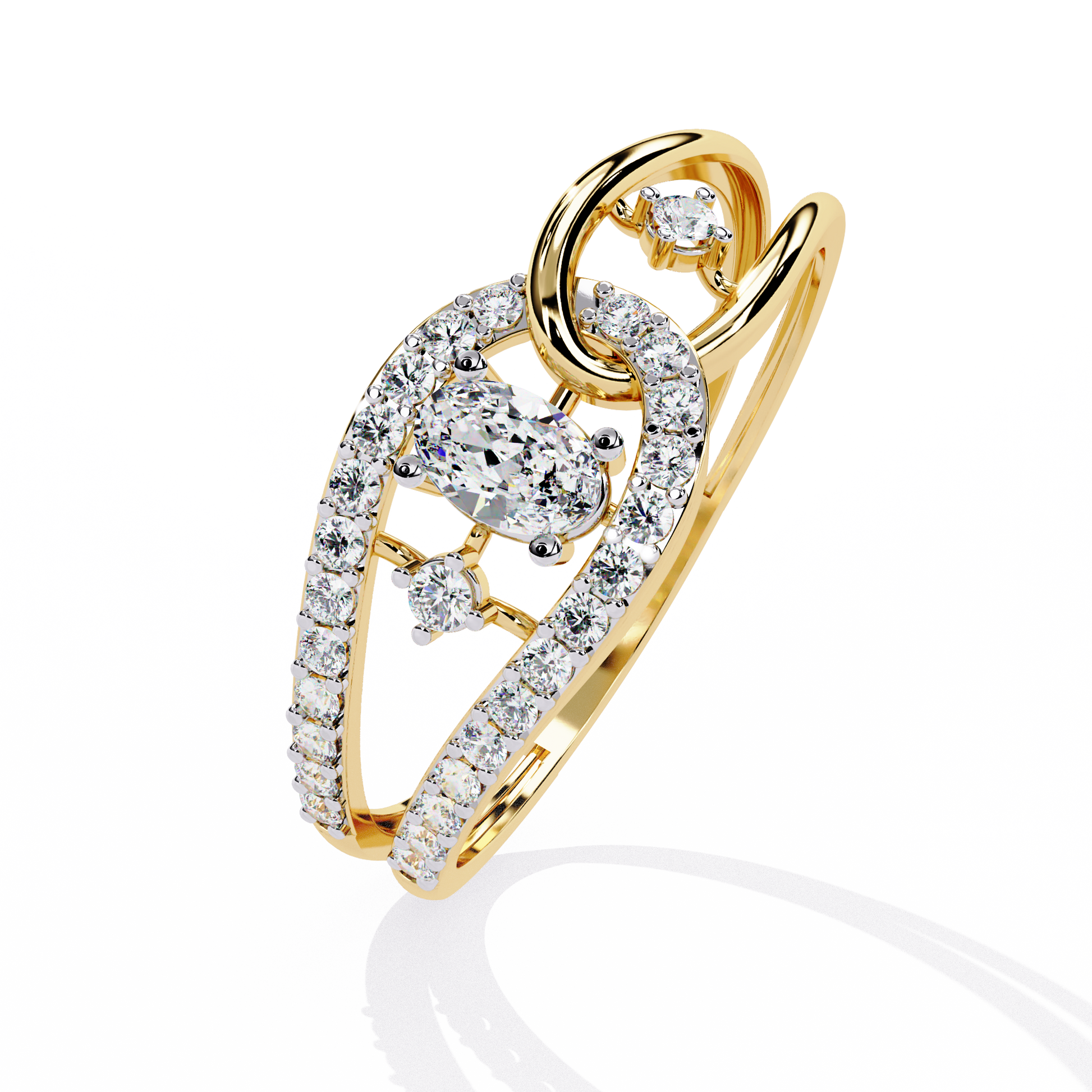 OVAL DIAMOND YELLOW GOLD SOLITAIRE RING 
