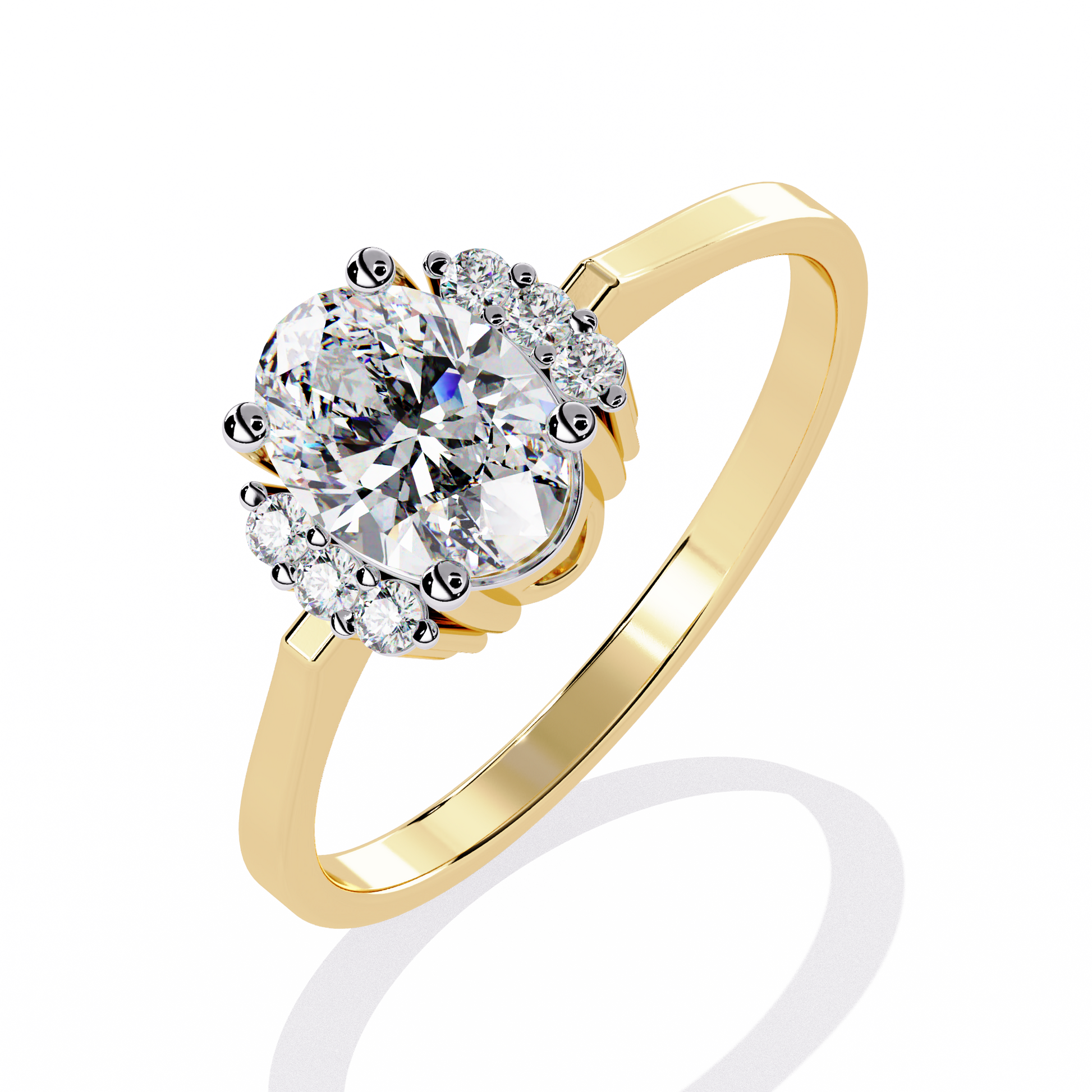 OVAL DIAMOND YELLOW GOLD SOLITAIRE RING 