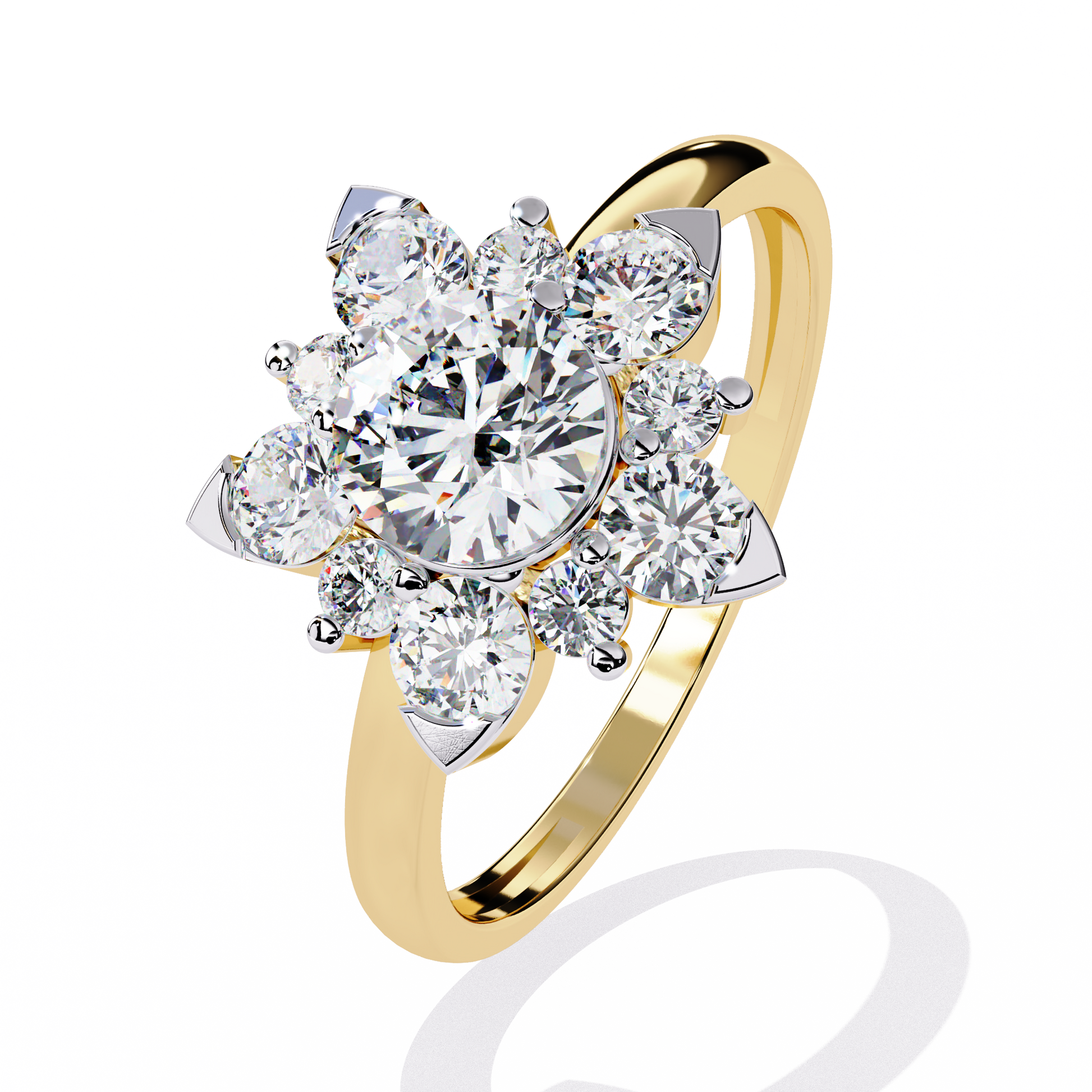 ROUND DIAMOND YELLOW GOLD SOLITAIRE RING 