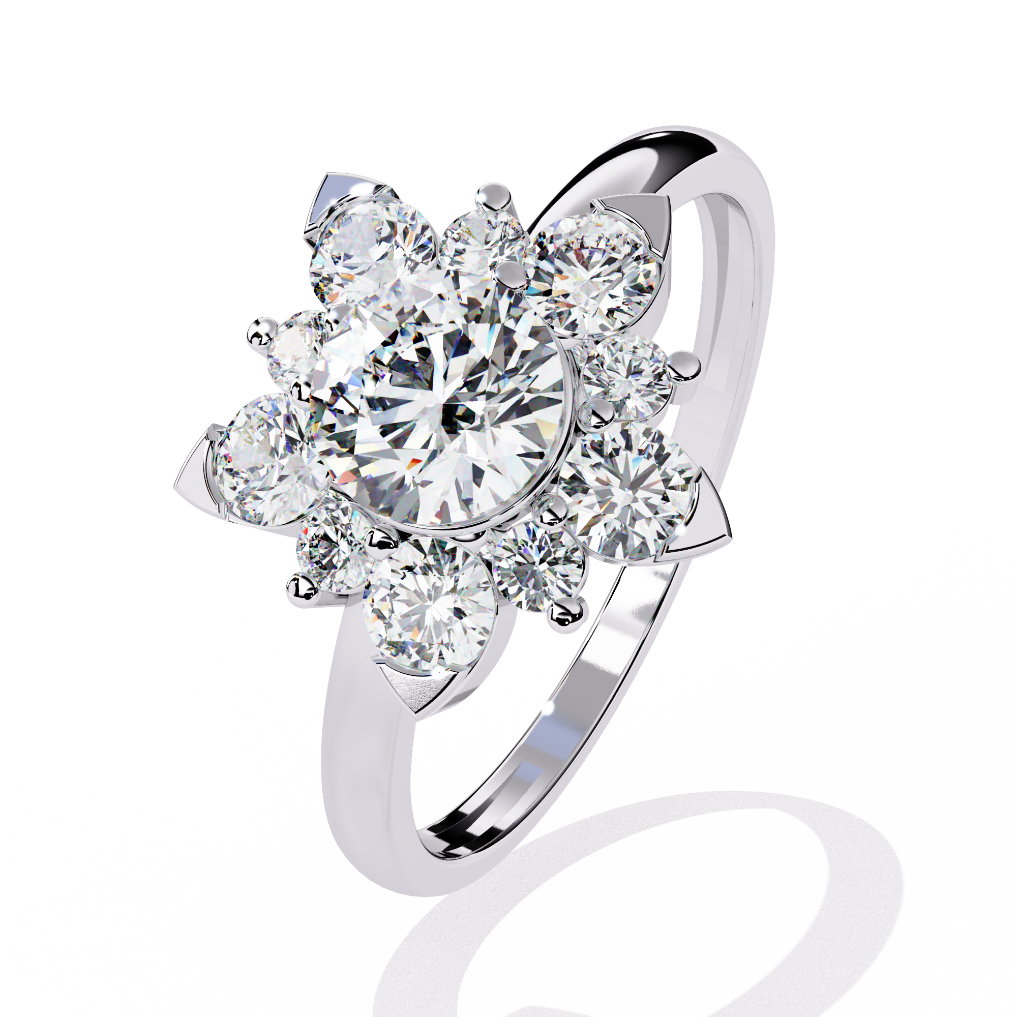 Solstice Bloom Lab-Created Diamond Ring - Eco-Friendly Flower-Style Cl