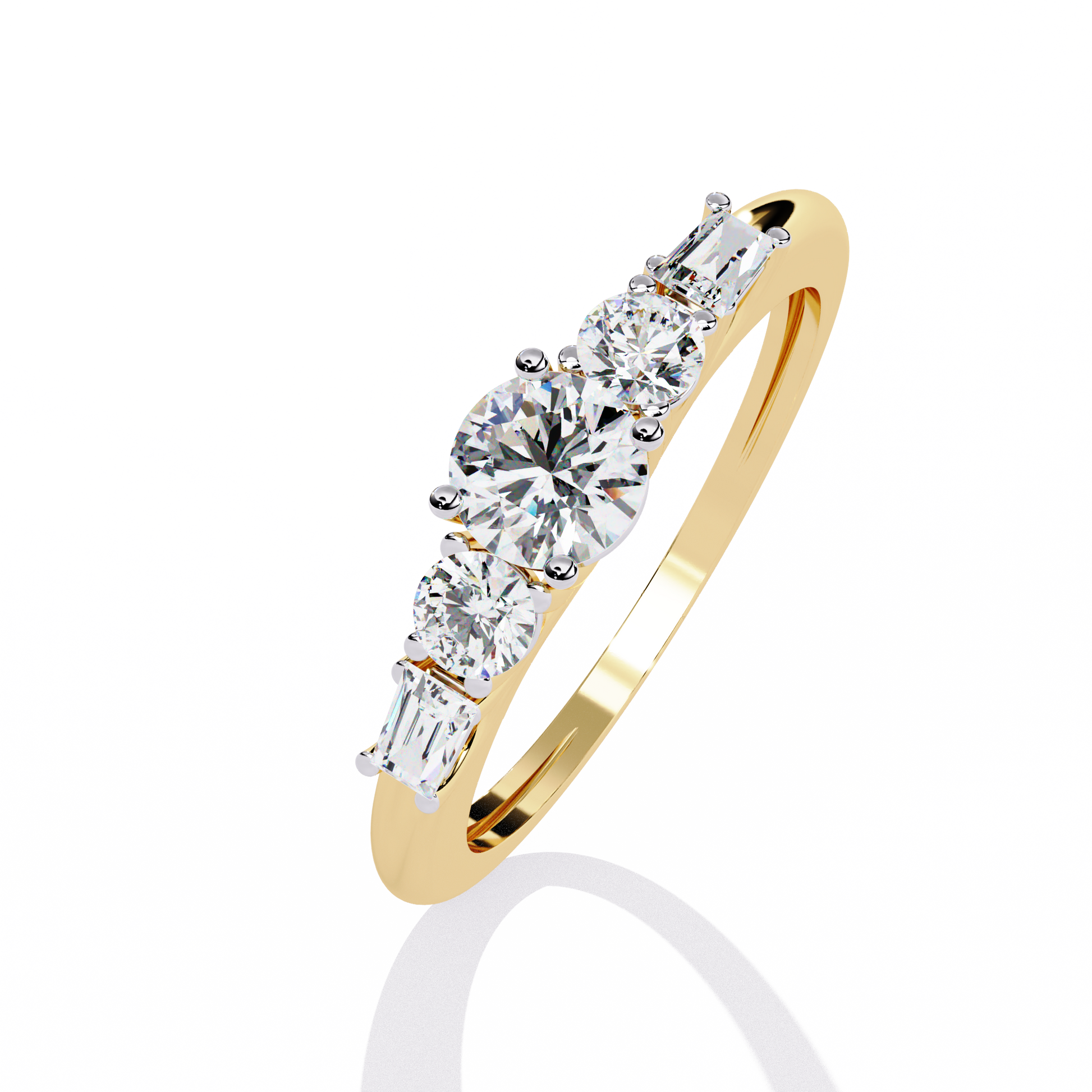 ROUND DIAMOND YELLOW GOLD SOLITAIRE RING 