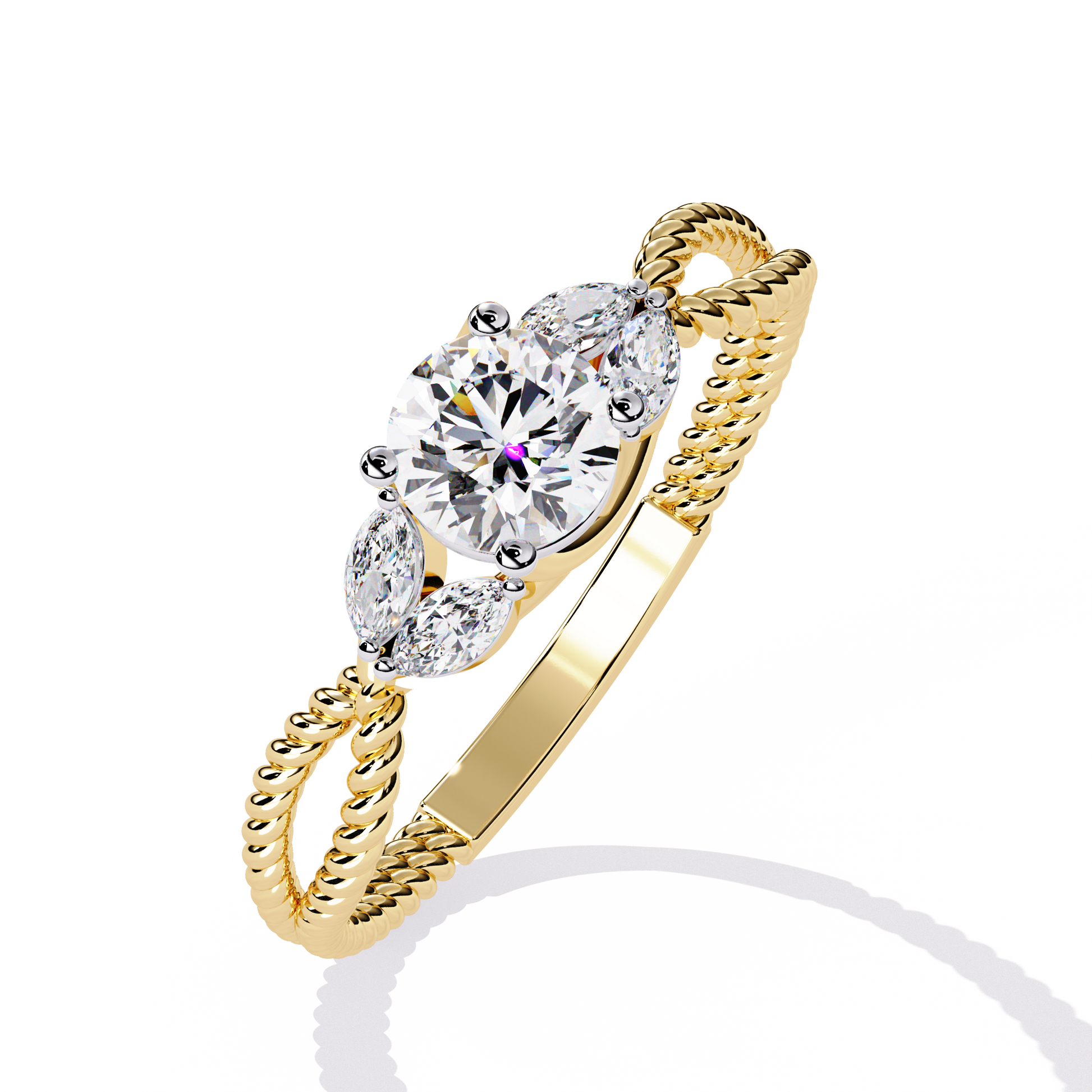 ROUND DIAMOND YELLOW GOLD SOLITAIRE RING 