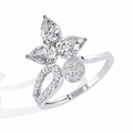 Flora Radiance Lab-Created Diamond Bridal Ring - Elegant Flower-Style Gold Ring