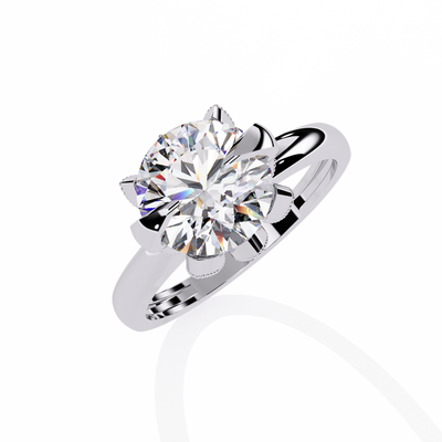 ROUND DIAMOND WHITE GOLD SOLITAIRE RING 