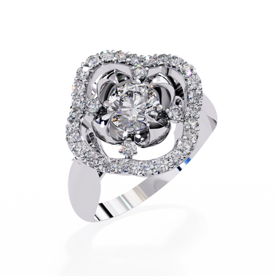 ROUND DIAMOND WHITE GOLD RING 