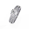 Tri Lumia Ethical Ring Triple Lab-Created Diamonds in a Gold Setting