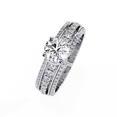 ROUND DIAMOND WHITE GOLD SOLITAIRE RING 