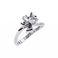 Ribbon Bloom Lab-Grown Diamond Ring Gold, Elegant Twisted Ribbon Design