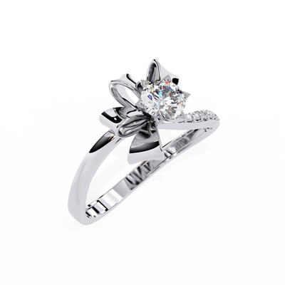 ROUND DIAMOND WHITE GOLD SOLITAIRE RING 