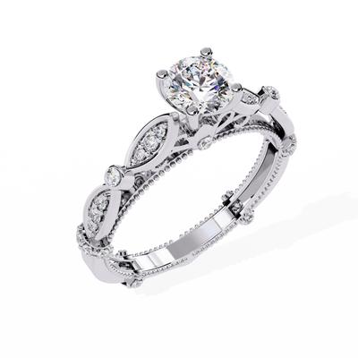 ROUND DIAMOND WHITE GOLD SOLITAIRE RING 