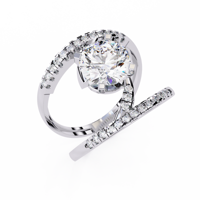 ROUND DIAMOND WHITE GOLD SOLITAIRE RING 