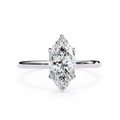 Celestia Crest Marquise Lab Diamond Solitaire Ring