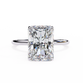 LuminaAura Radiant Halo Lab Diamond Engagement Ring in Solid Gold