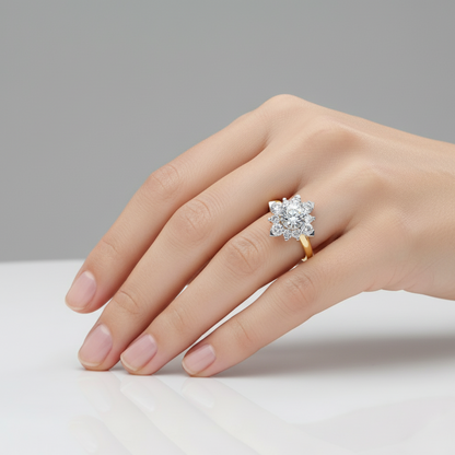 ROUND DIAMOND YELLOW GOLD SOLITAIRE RING 