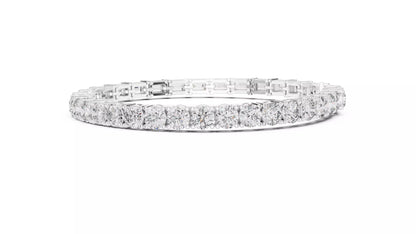 WHITE GOLD LAB-GROWN DIAMOND BRACELET HIGHLIGHTING ROUND BRILLIANT TENNIS DESIGN SECTION, VVS TO VS+ CLARITY D–F COLOR DIAMONDS #WHITE GOLD