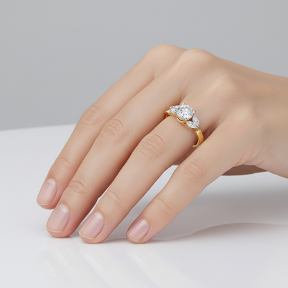 ROUND DIAMOND YELLOW GOLD SOLITAIRE RING 