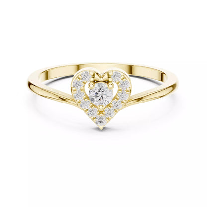 Heart halo design, VVS to VS+ clarity, D–F color, Yellow Gold finish #YELLOW GOLD