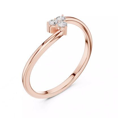 Lab-grown diamond ring with twisted bypass band design, round diamonds, VVS to VS+ clarity, D–F color, Rose Gold #ROSE GOLD