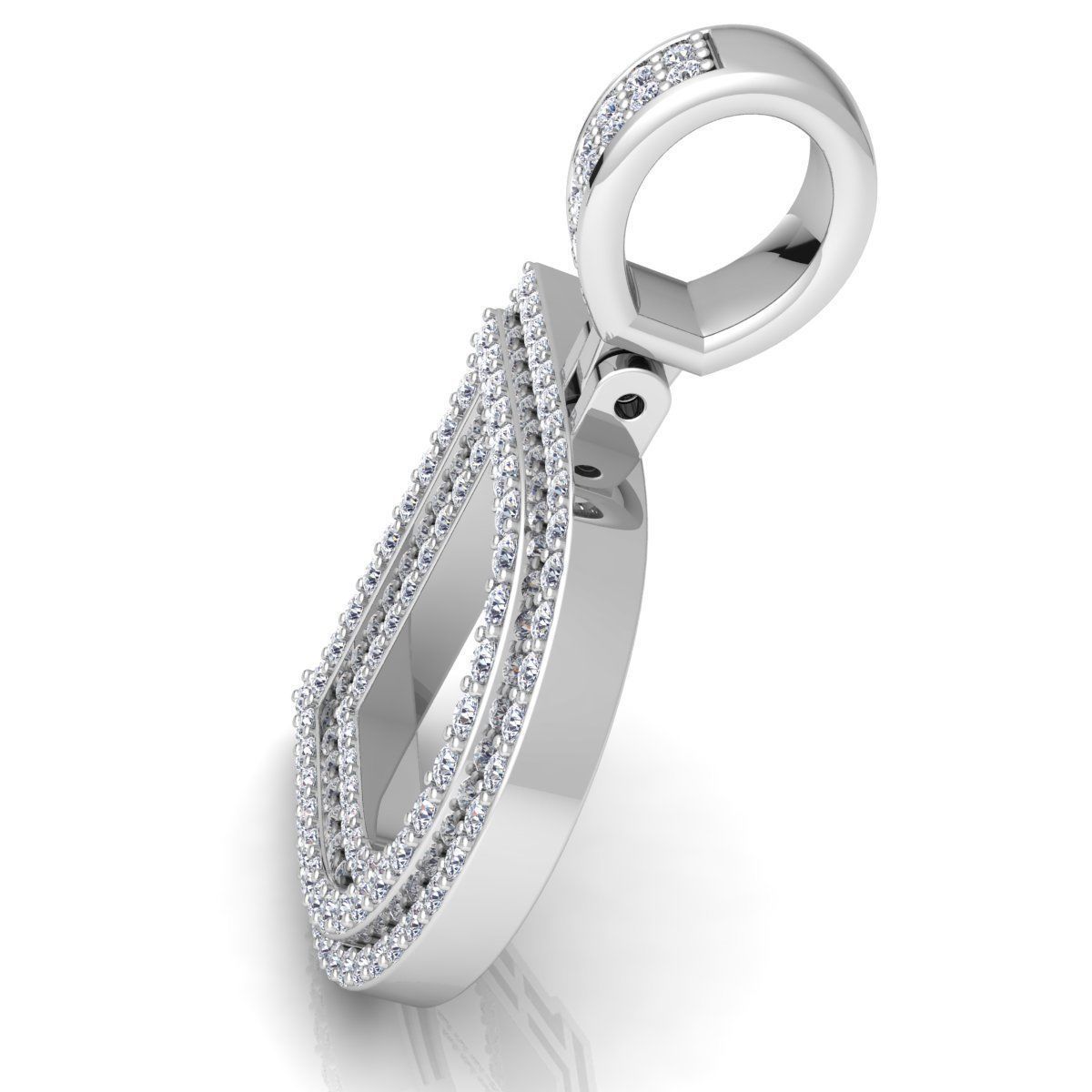 WHITE GOLD INITIAL D PENDANT WITH LAB-GROWN ROUND DIAMOND 