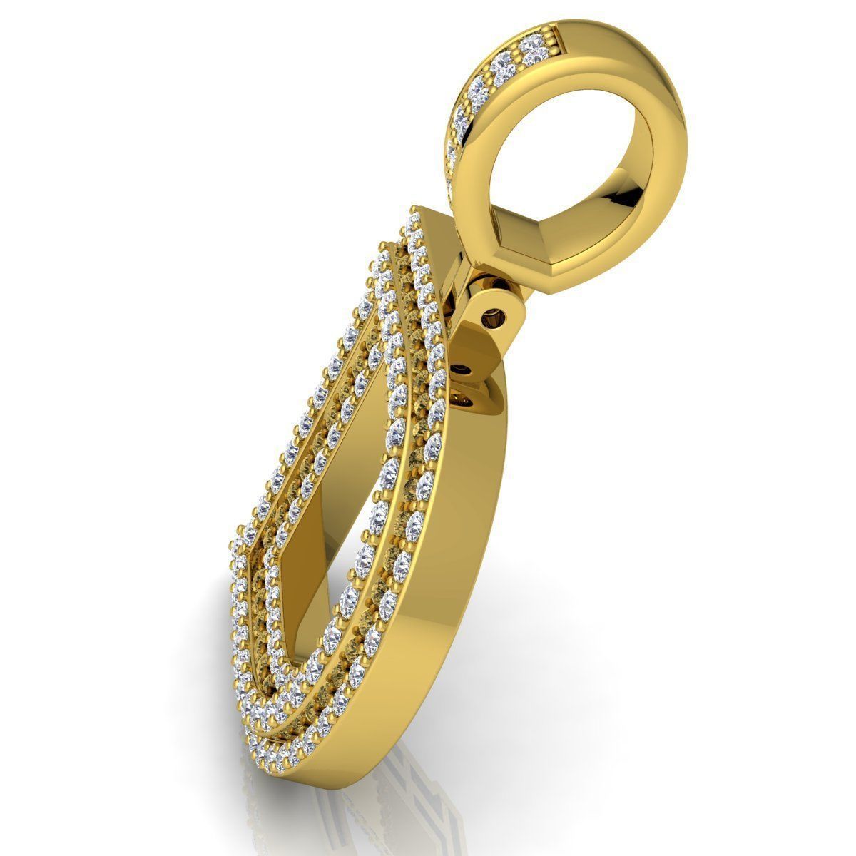 YELLOW GOLD INITIAL D PENDANT WITH LAB-GROWN ROUND DIAMOND 