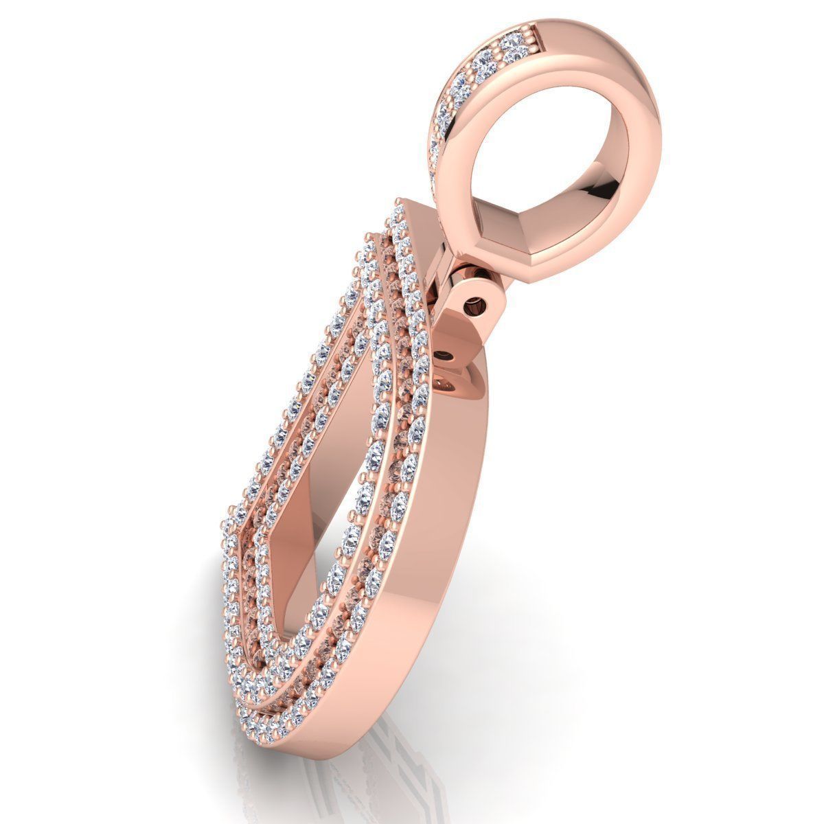ROSE GOLD INITIAL D PENDANT WITH LAB-GROWN ROUND DIAMOND 