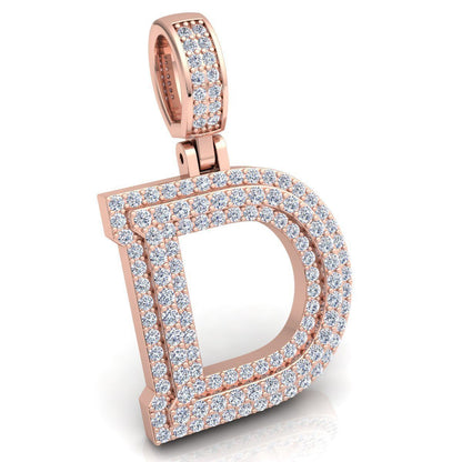 ROSE GOLD INITIAL D PENDANT WITH LAB-GROWN ROUND DIAMOND 