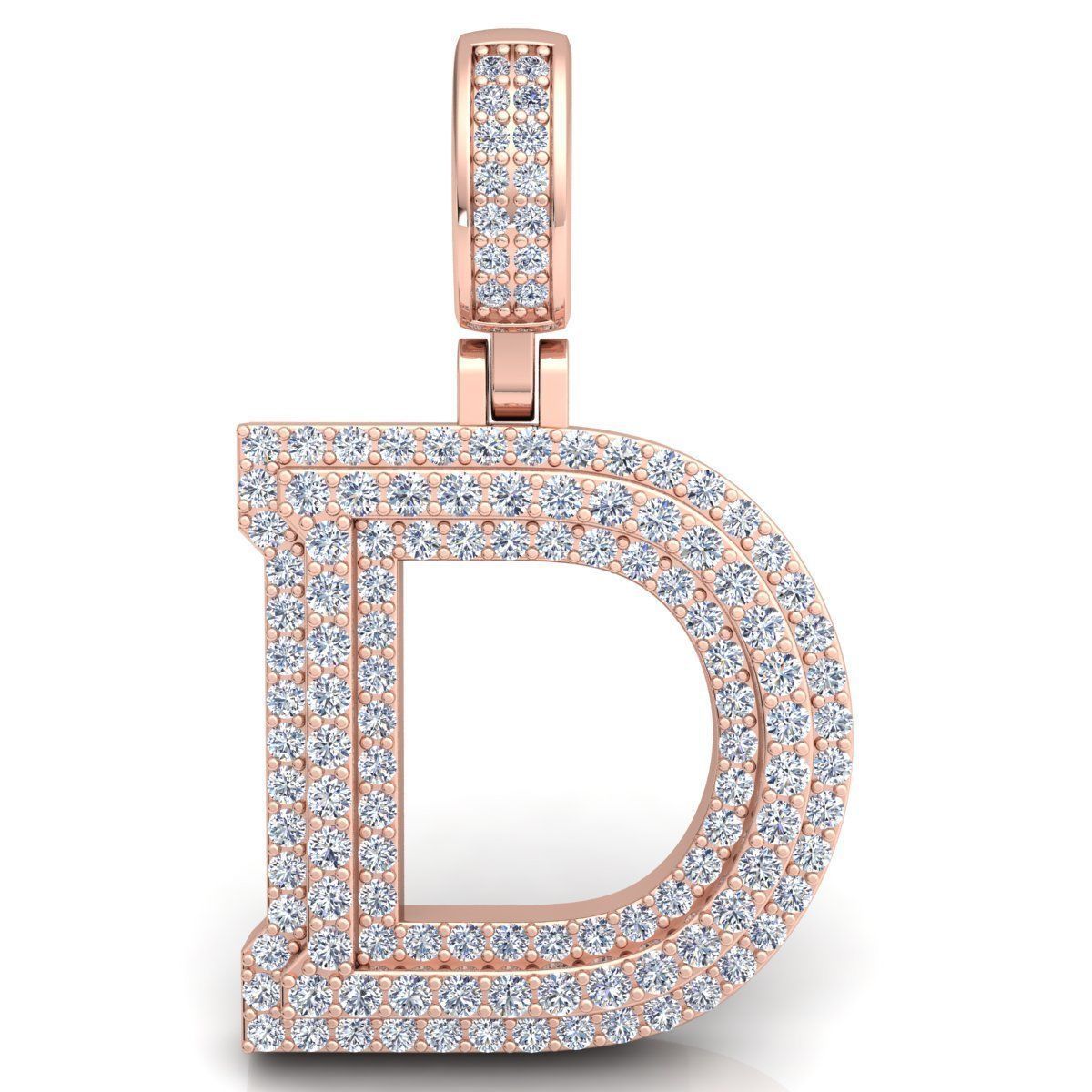 ROSE GOLD INITIAL D PENDANT WITH LAB-GROWN ROUND DIAMOND ##ROSE GOLD