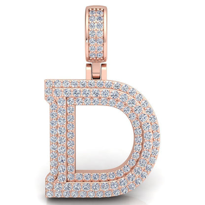 ROSE GOLD INITIAL D PENDANT WITH LAB-GROWN ROUND DIAMOND 