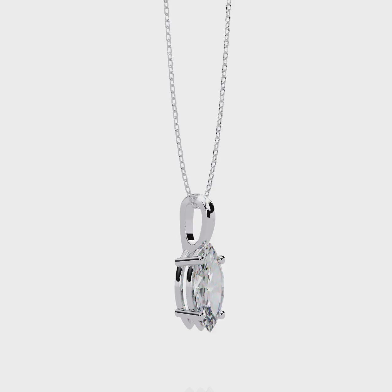 LAB-GROWN MARQUISE-CUT DIAMOND SOLITAIRE PENDANT IN WHITE GOLD ##WHITE GOLD