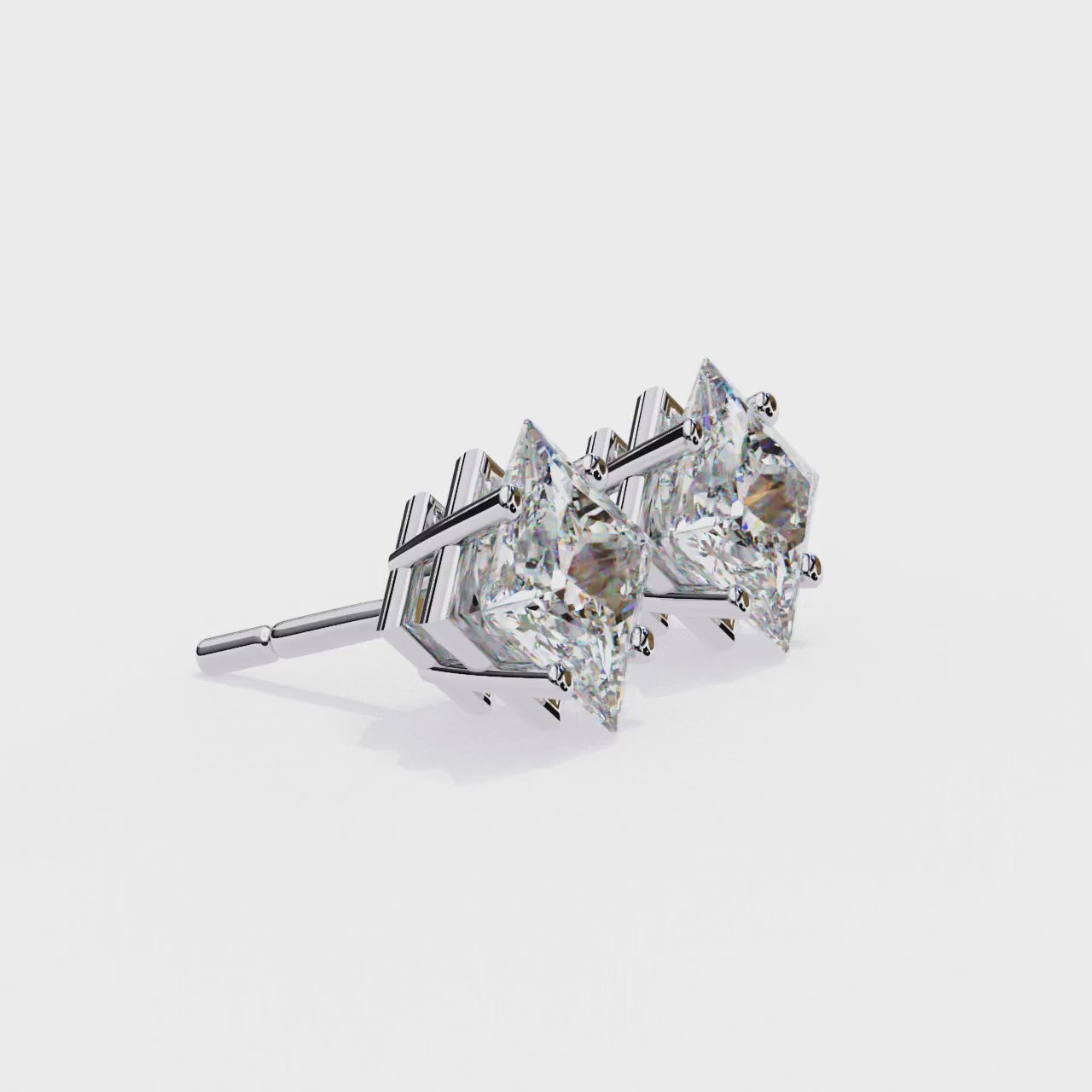 LAB-GROWN DIAMOND EARRING WITH PRINCESS CUT STUD DESIGN IN WHITE GOLD FEATURING VVS TO VS+ D–F DIAMONDS LUXURY JEWELRY #WHITE GOLD