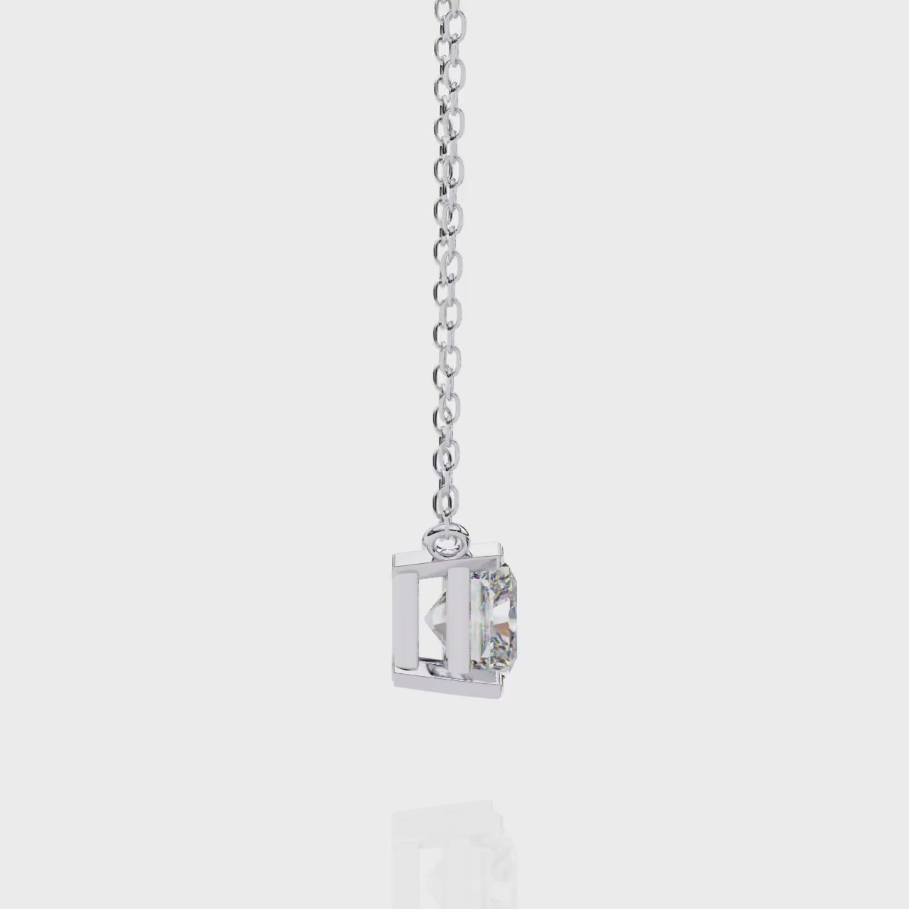 LAB-GROWN RADIANT-CUT DIAMOND SOLITAIRE PENDANT IN WHITE GOLD ##WHITE GOLD