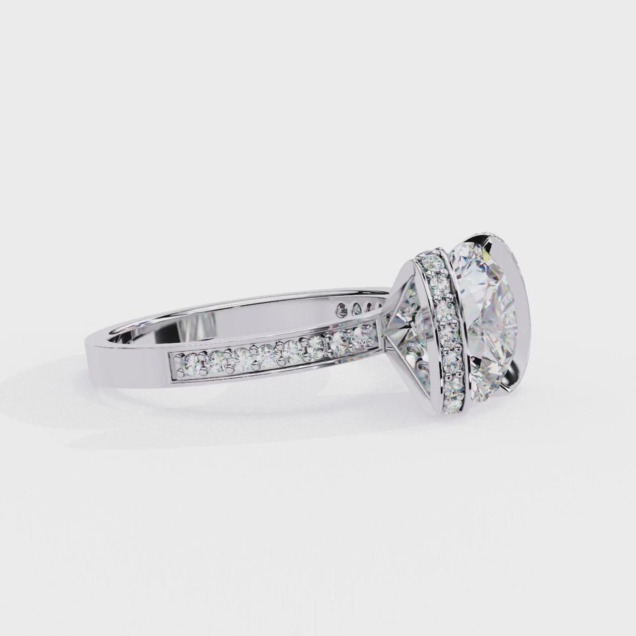 ROUND LAB DIAMOND RING IN WHITE GOLD ##WHITE GOLD