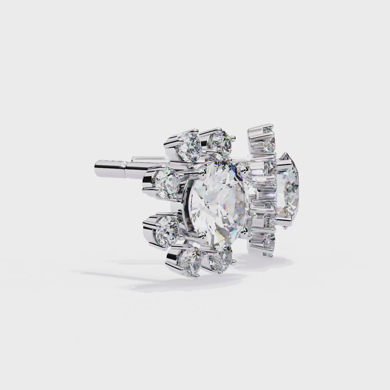 LAB-GROWN DIAMOND EARRING WITH CLASSIC HALO STUD DESIGN IN WHITE GOLD FEATURING VVS TO VS+ D–F DIAMONDS LUXURY JEWELRY #WHITE GOLD
