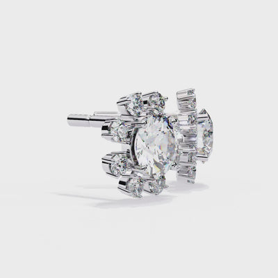 LAB-GROWN DIAMOND EARRING WITH CLASSIC HALO STUD DESIGN IN WHITE GOLD FEATURING VVS TO VS+ D–F DIAMONDS LUXURY JEWELRY #WHITE GOLD