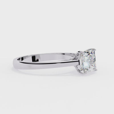 Princess‑cut solitaire engagement ring in white gold tone with four‑prong setting #WHITE GOLD