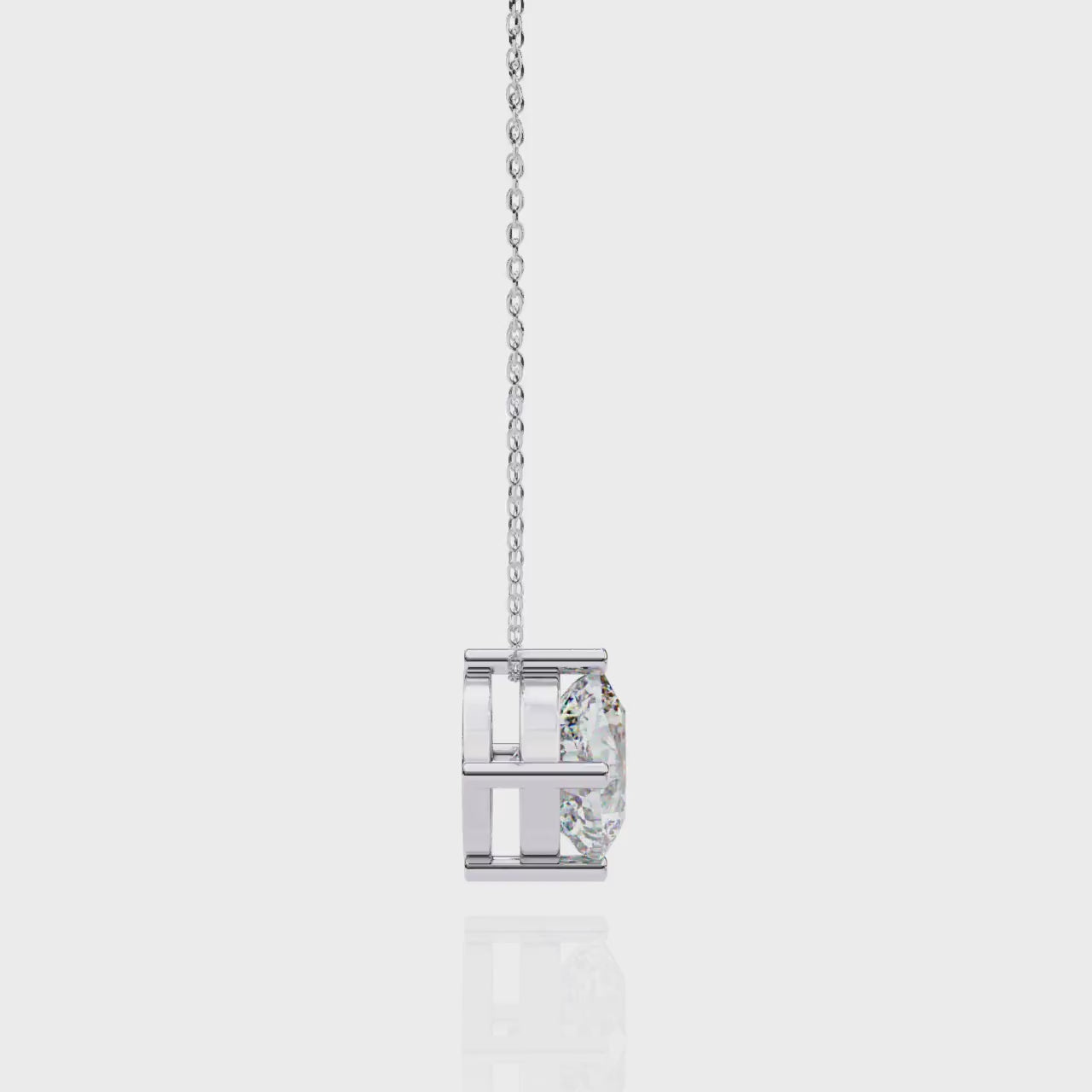 LAB-GROWN ROUND-CUT DIAMOND PENDANT IN WHITE GOLD ##WHITE GOLD