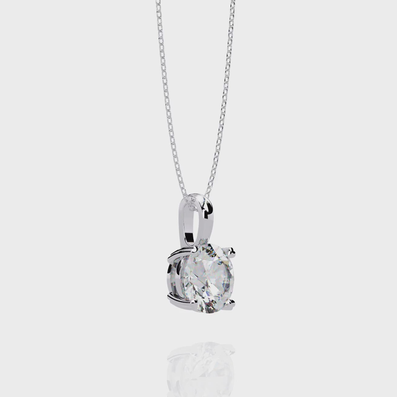 LAB-GROWN ROUND-CUT DIAMOND SOLITAIRE PENDANT IN WHITE GOLD ##WHITE GOLD