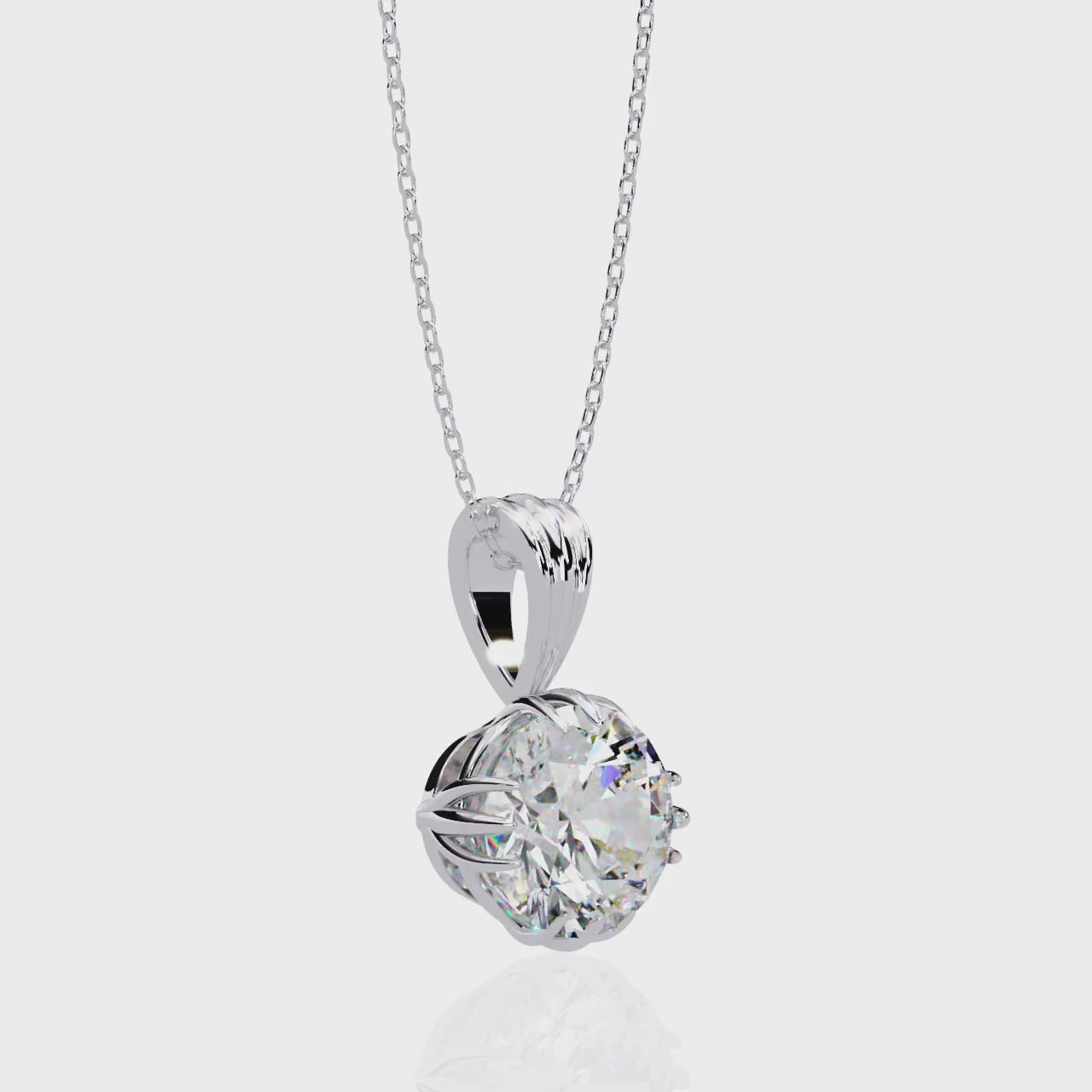 LAB-GROWN ROUND-CUT DIAMOND PENDANT IN WHITE GOLD ##WHITE GOLD