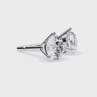 LAB-GROWN DIAMOND EARRING WITH CLASSIC ROUND STUD DESIGN IN WHITE GOLD FEATURING VVS TO VS+ D–F DIAMONDS LUXURY JEWELRY #WHITE GOLD