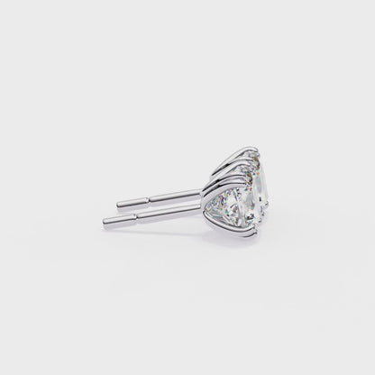 LAB-GROWN DIAMOND EARRING CUSHION STUD DESIGN VVS TO VS+ D-F WHITE GOLD #WHITE GOLD