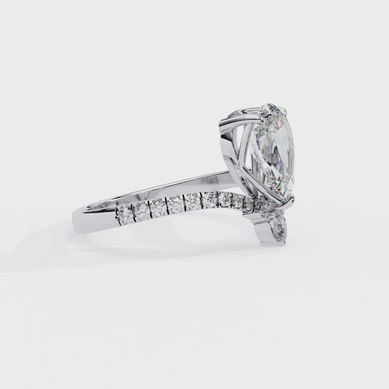 PEAR-CUT SOLITAIRE LAB-GROWN DIAMOND RING IN WHITE GOLD ##WHITE GOLD