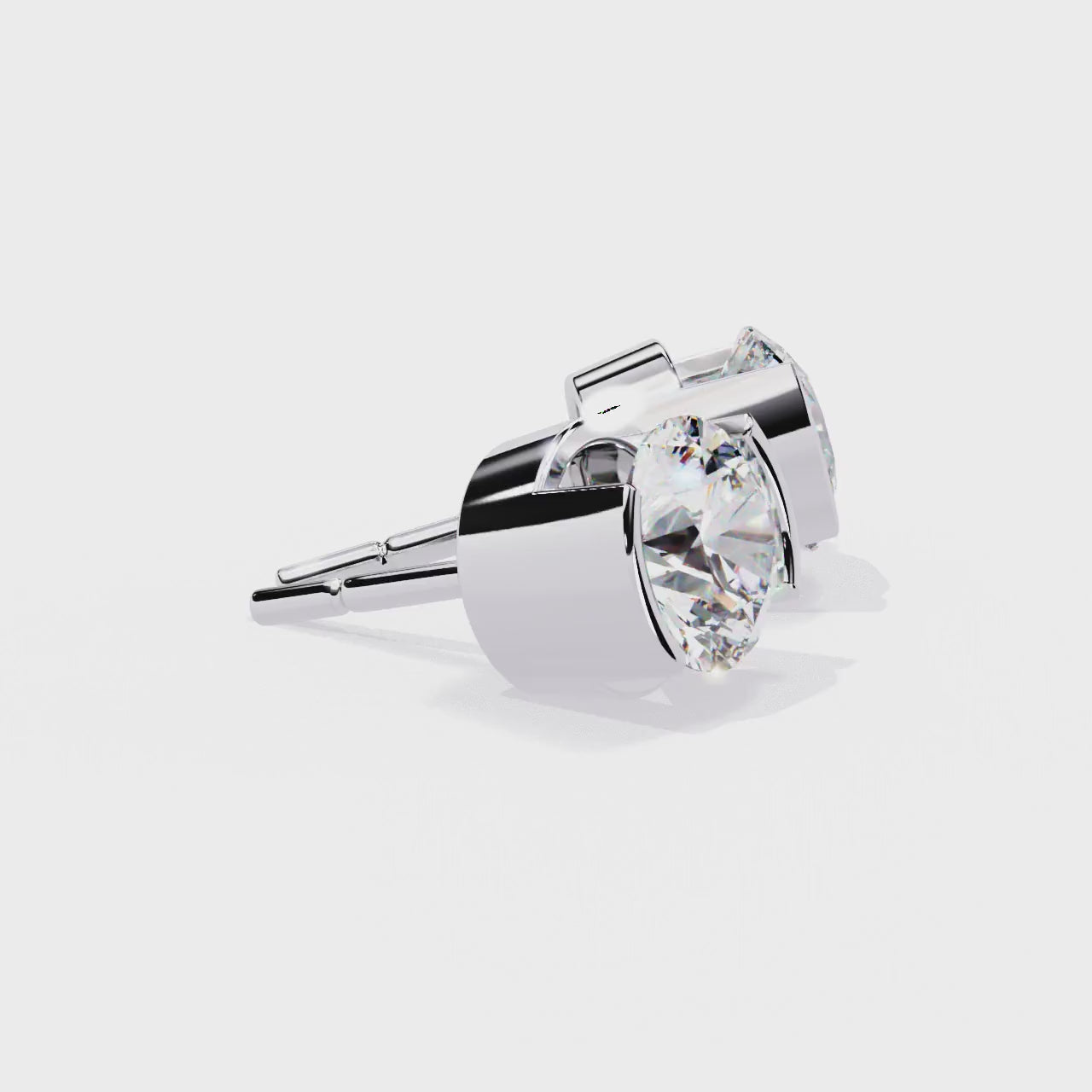 LAB-GROWN DIAMOND EARRING WITH CLASSIC ROUND STUD DESIGN FEATURING VVS TO VS+ D–F DIAMONDS IN WHITE GOLD #WHITE GOLD