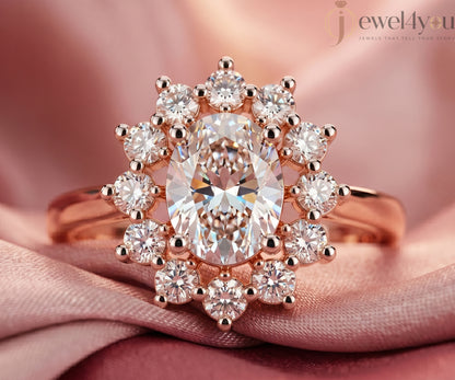 OVAL DIAMOND ROSE GOLD SOLITAIRE RING 