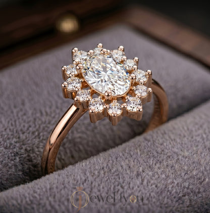 OVAL DIAMOND ROSE GOLD SOLITAIRE RING 
