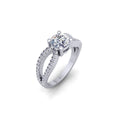 Endless Shine Round Cut Split Shank Lab Created Diamond Ring